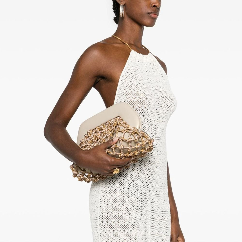 Tia Knots Strass Gold Bag