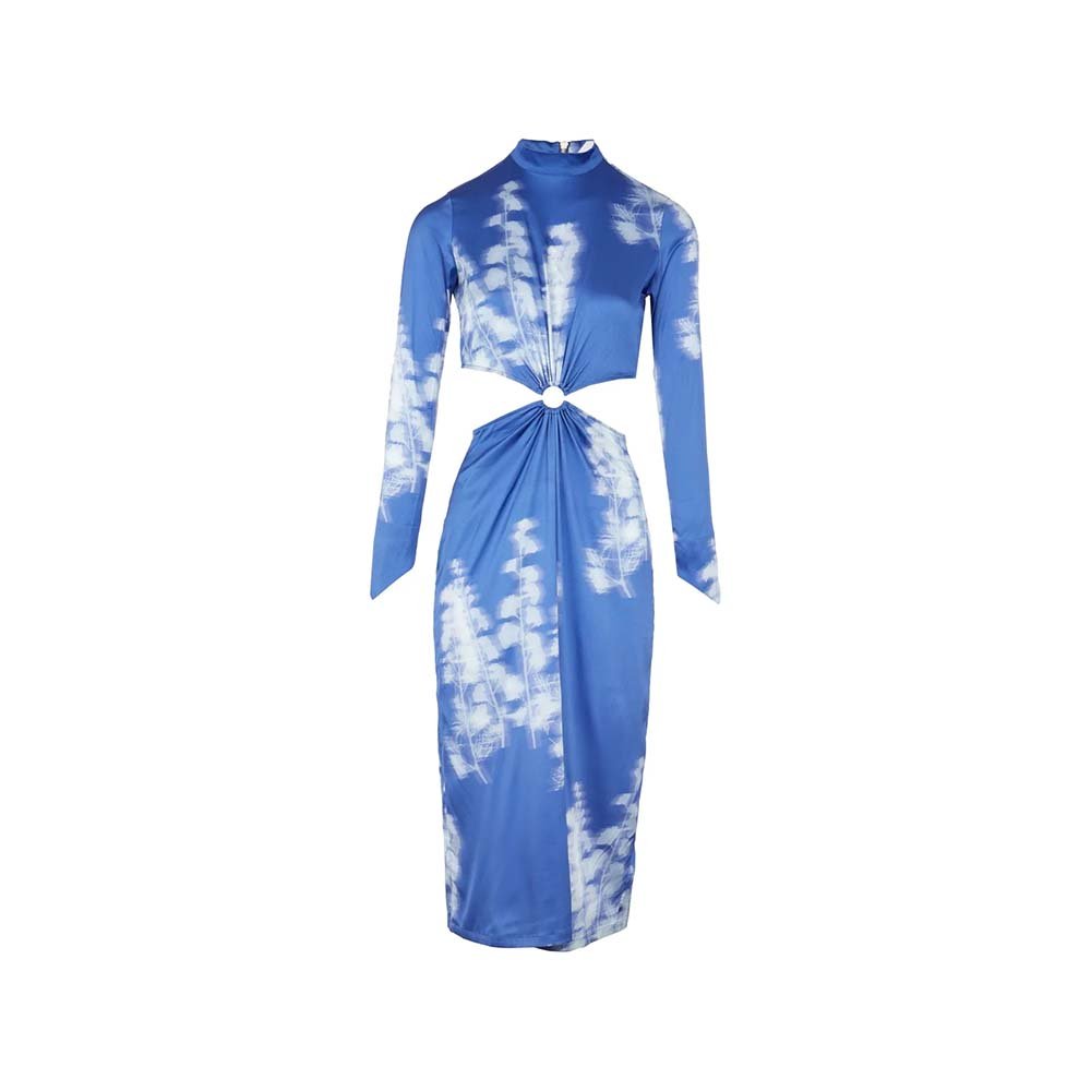 Marguerite Dress - Abstract Dazzling Blue & Ice Melt