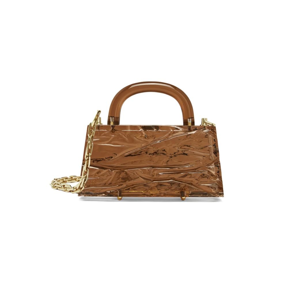 Eva Crushed Ice Clutch - Brown