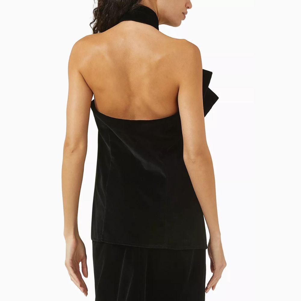 Duchesse Black Velvet Top