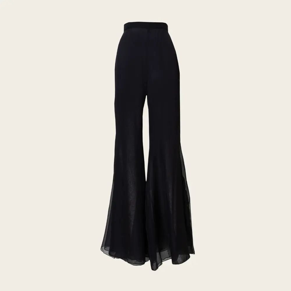 Tanya Mousseline Black Pants