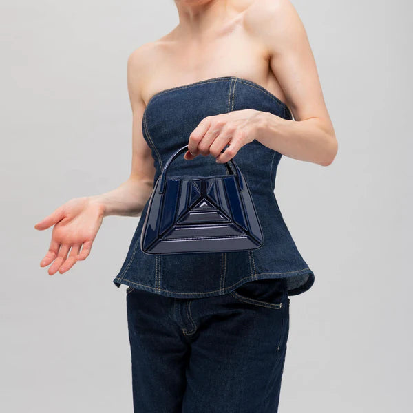 Mini Sera Tote Bag - Patent Navy