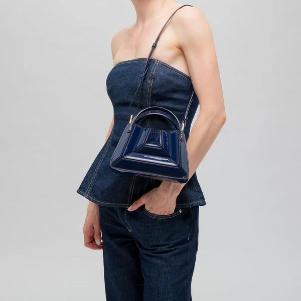 Mini Sera Tote Bag - Patent Navy