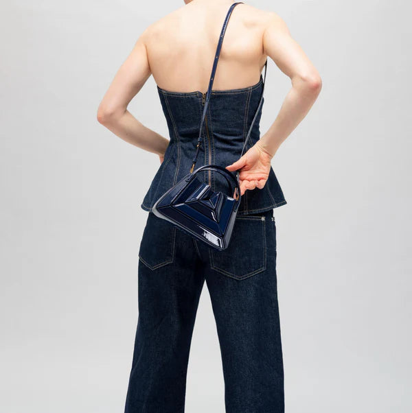 Mini Sera Tote Bag - Patent Navy