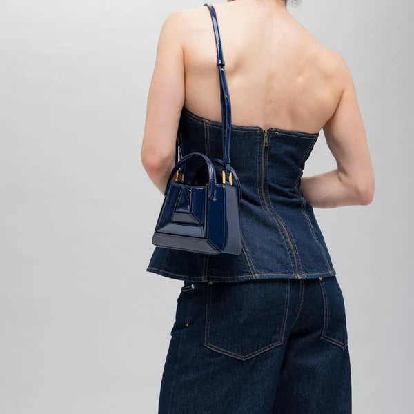 Mini Sera Tote Bag - Patent Navy