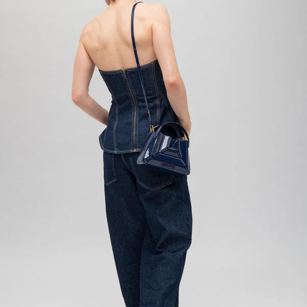 Mini Sera Tote Bag - Patent Navy