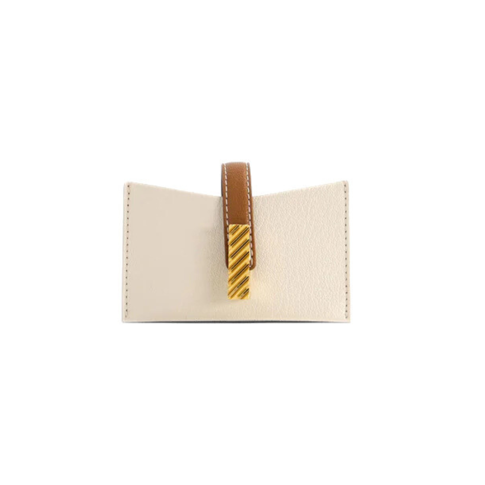 Isla Cardholder - Chèvre Light Cream