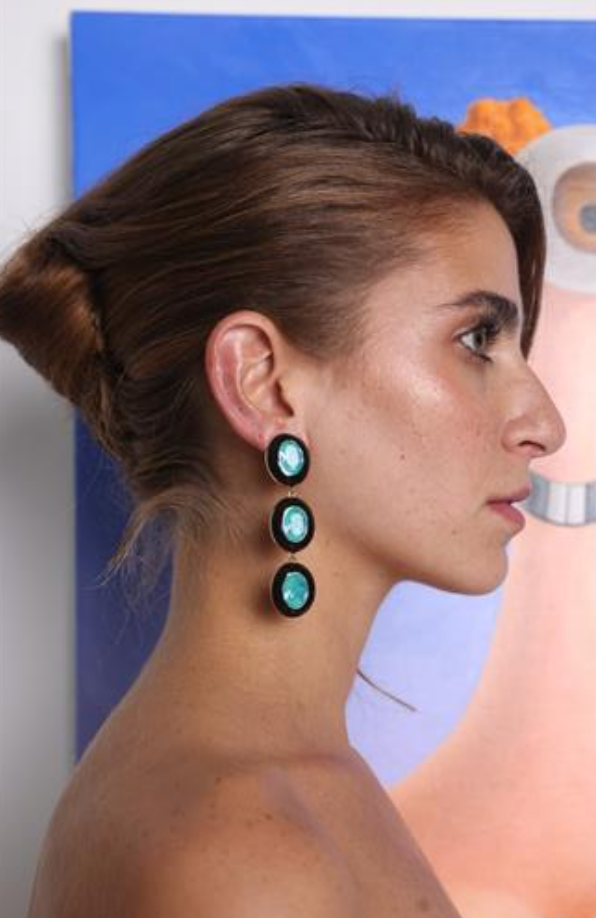 Jessica K,Morel Earrings Black Turquoise ,₹22,000