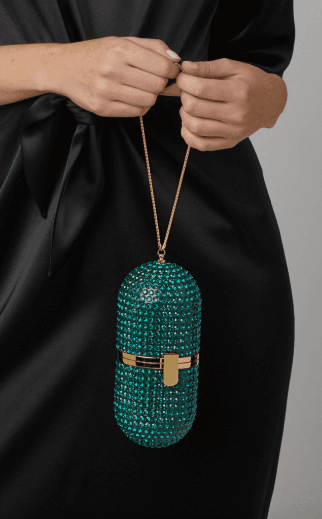 Marzook Pill Bag Emerald Green Crystals.