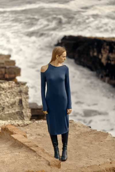 Maqu blue cut-out dress.